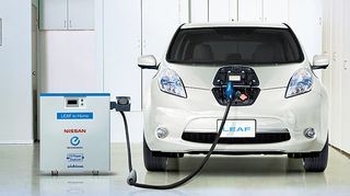 The Nissan Leaf being charged