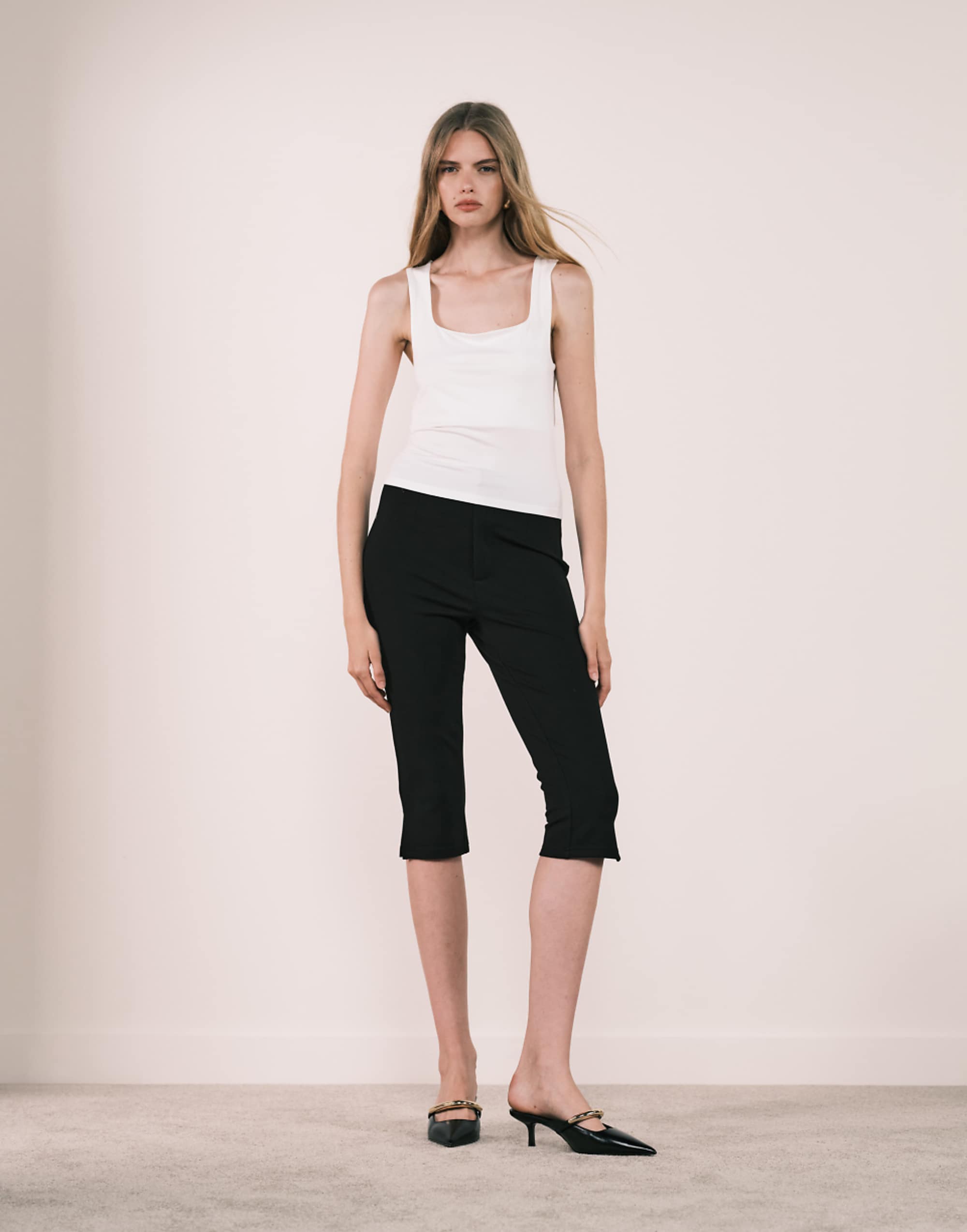 Asos Design Co-Ord Premium Ponte Capri Pant in Black