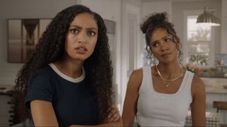 Olivia and Layla looking confused in All American season 5
