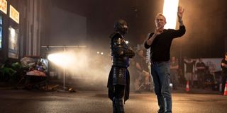 Director Simon McQuoid And An Unnamed Character in Mortal Kombat
