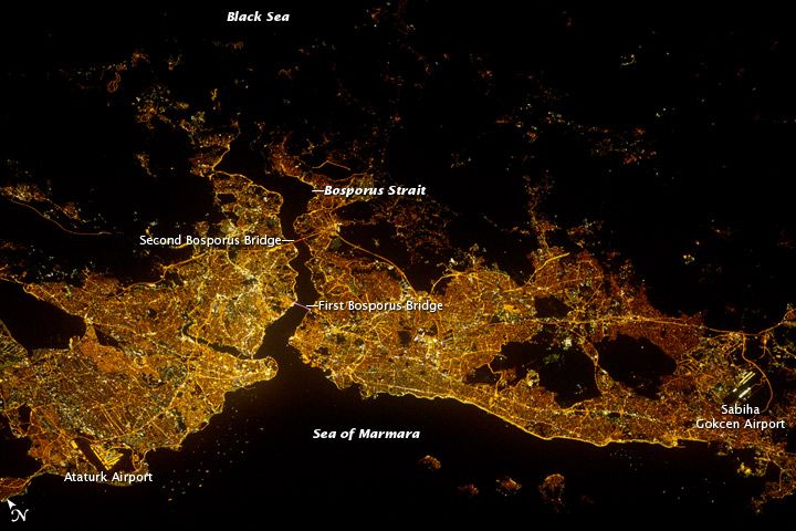 Istanbul seen at night