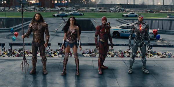 Aquaman, Wonder Woman, Flash and Cyborg in Justice League