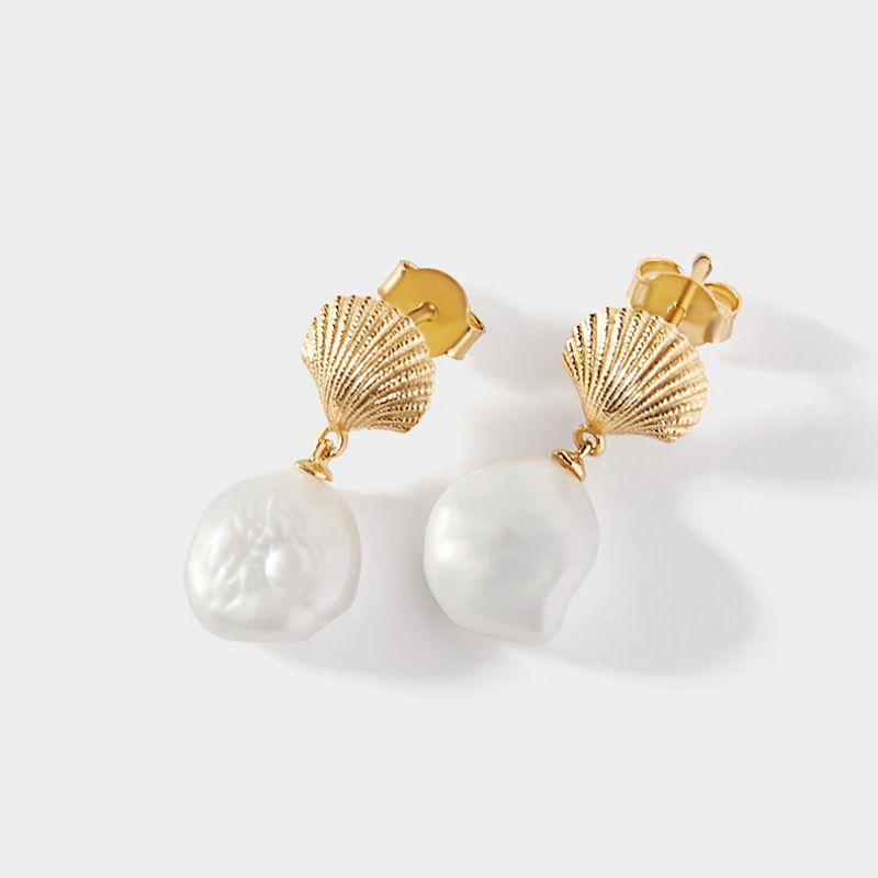 Image of pearl & shell earrings