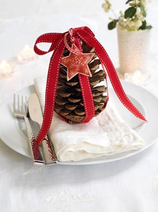 Pine cone place setting