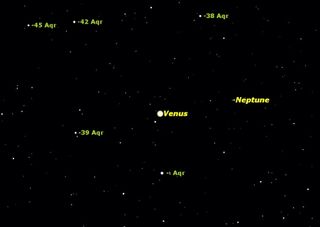 Venus and Neptune Sky Map January 2012