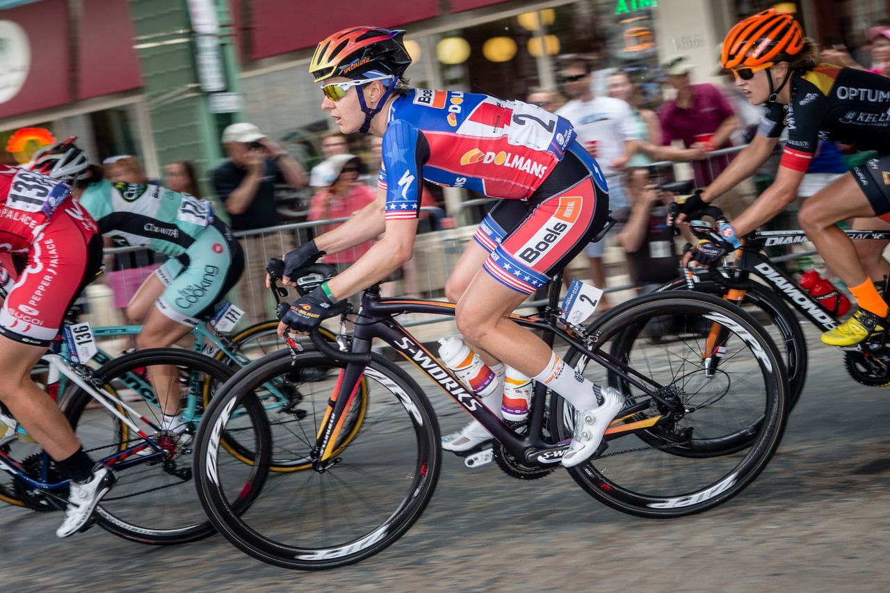 Megan Guarnier (Boels Dolman) shows off her new stars and stripes kit