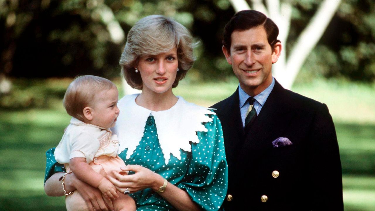 Princess Diana holding Prince William