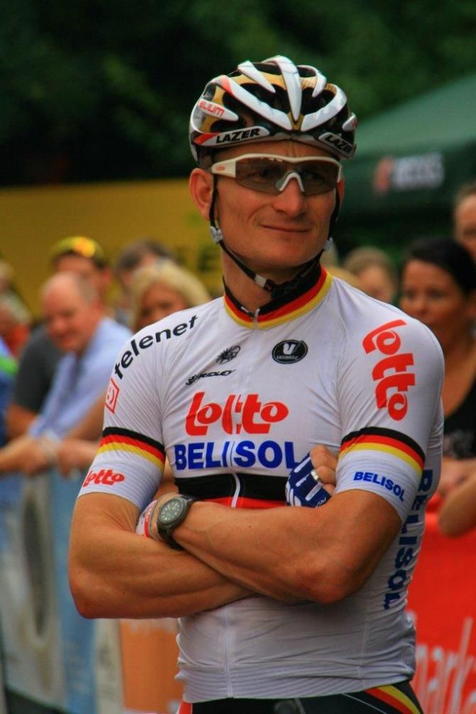 German champion Andre Greipel (Lotto Belisol) on the Tour de Neuss start line