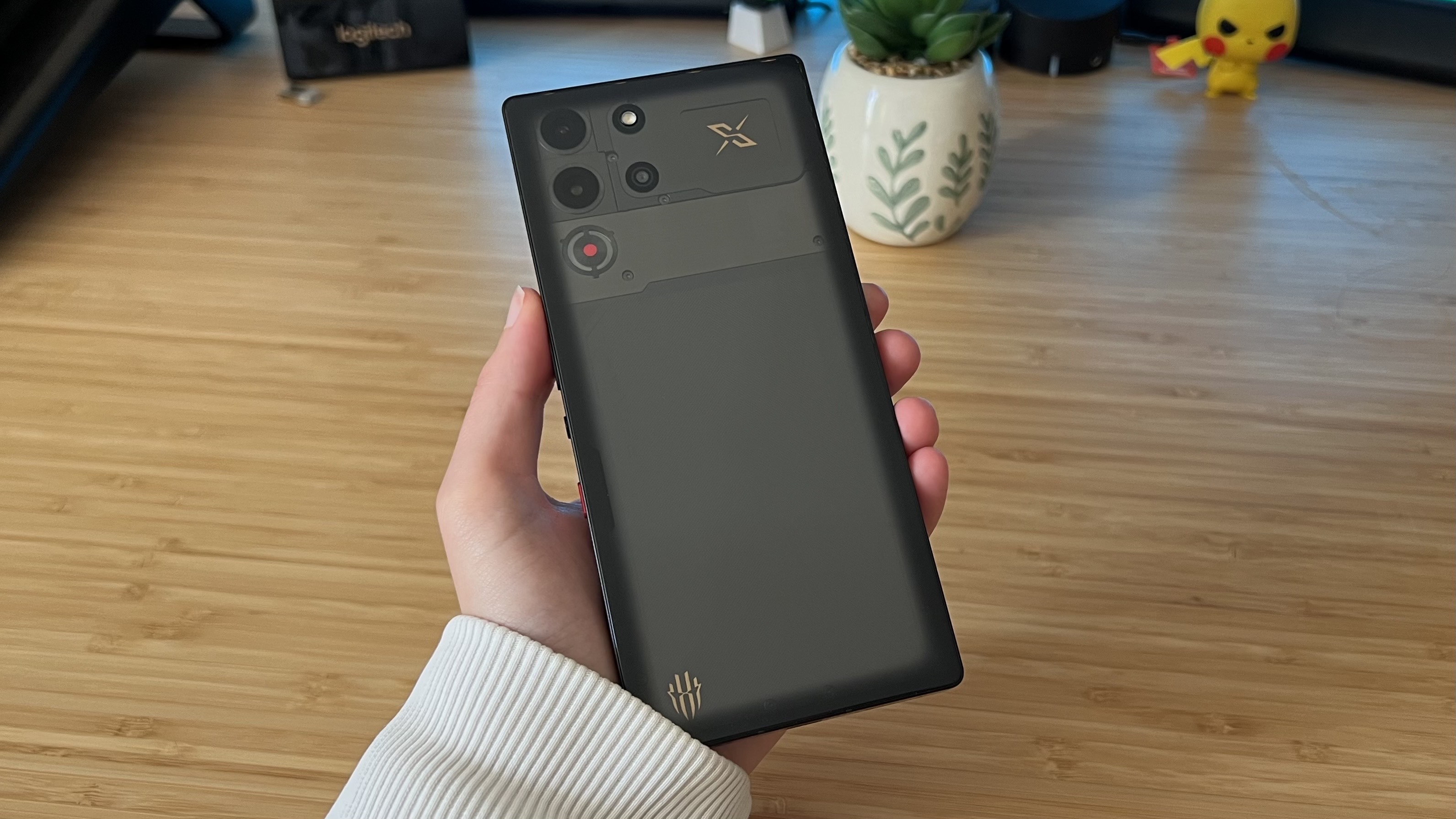 RedMagic 10S Pro back panel being held in reviewer's hand