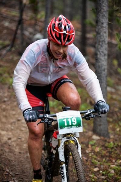 Amanda Carey (Kenda) leading mid race. She won today's stage.