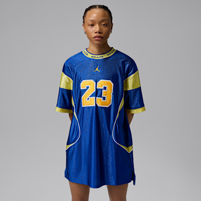 Jordan Brooklyn Women's Brazil Jersey Dress - Old Royal/yellow Pulse - Size Xs