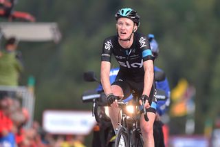 Ian Boswell (Team Sky) on his way to third place during stage 11 of the 2015 Vuelta a Espana.