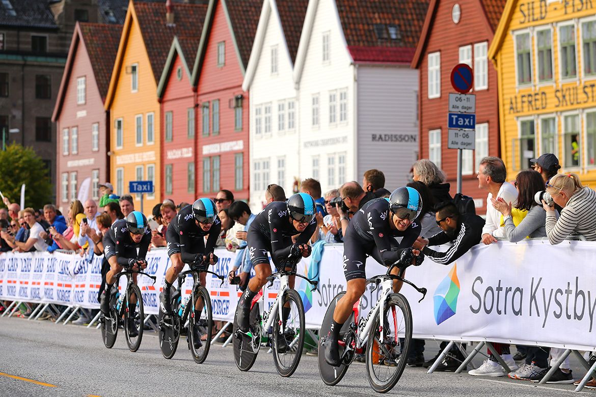 Sky racing the Worlds TTT in Bergen, Norway