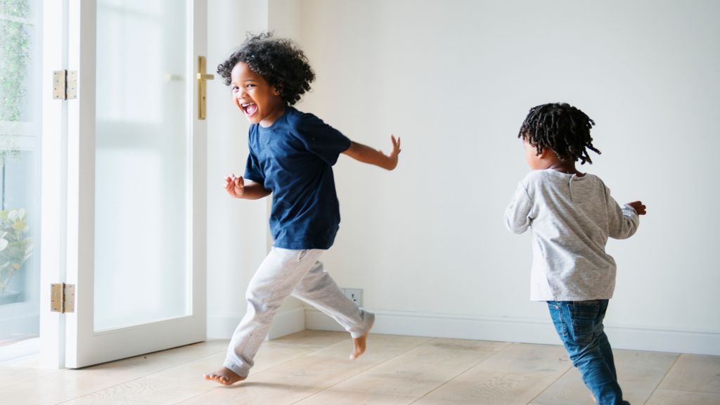 children playing inside