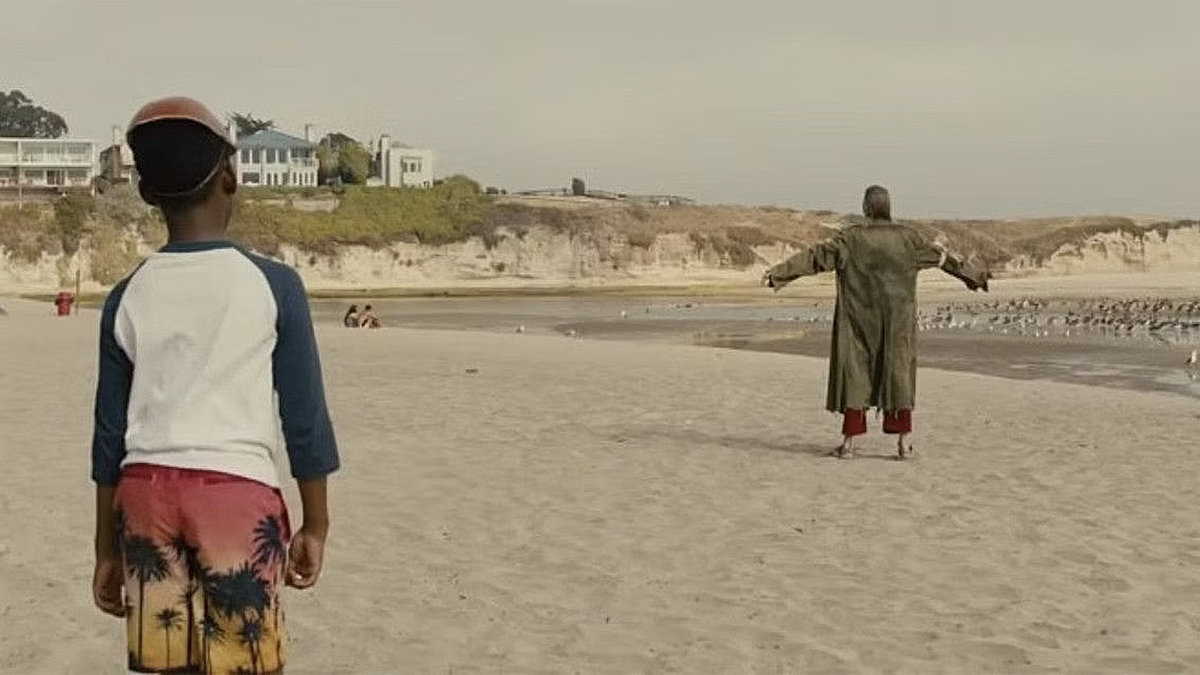 The beach scene from Jordan Peele's Us