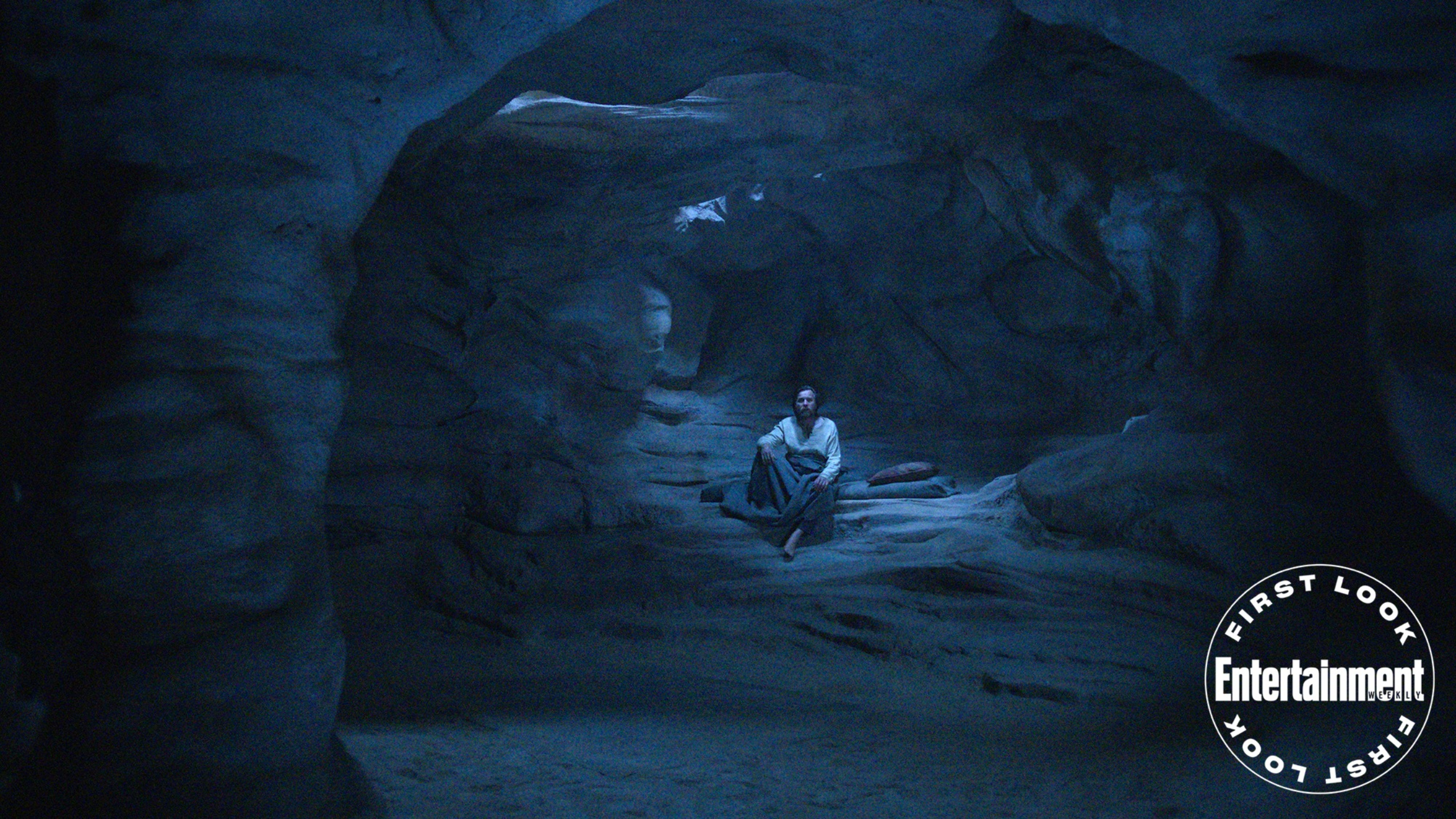 Ewan McGregor taking shelter in a cave in Obi-Wan Kenobi