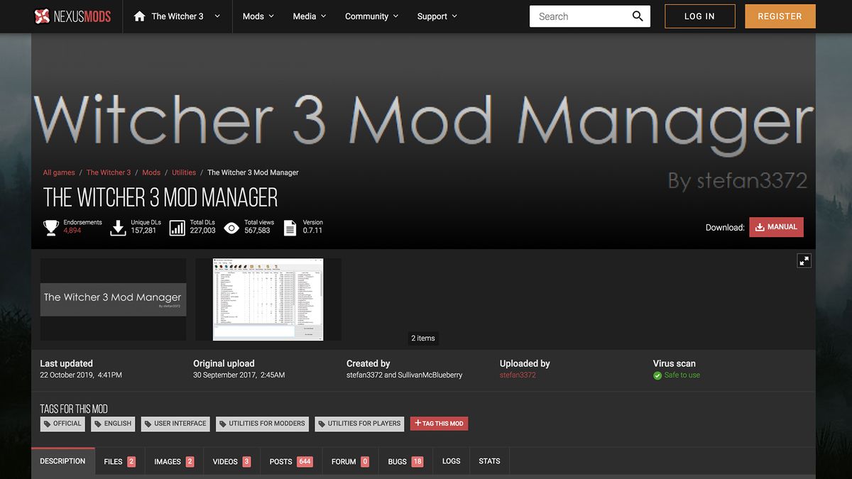 The witcher mod manager. The witcher 3 mod manager.