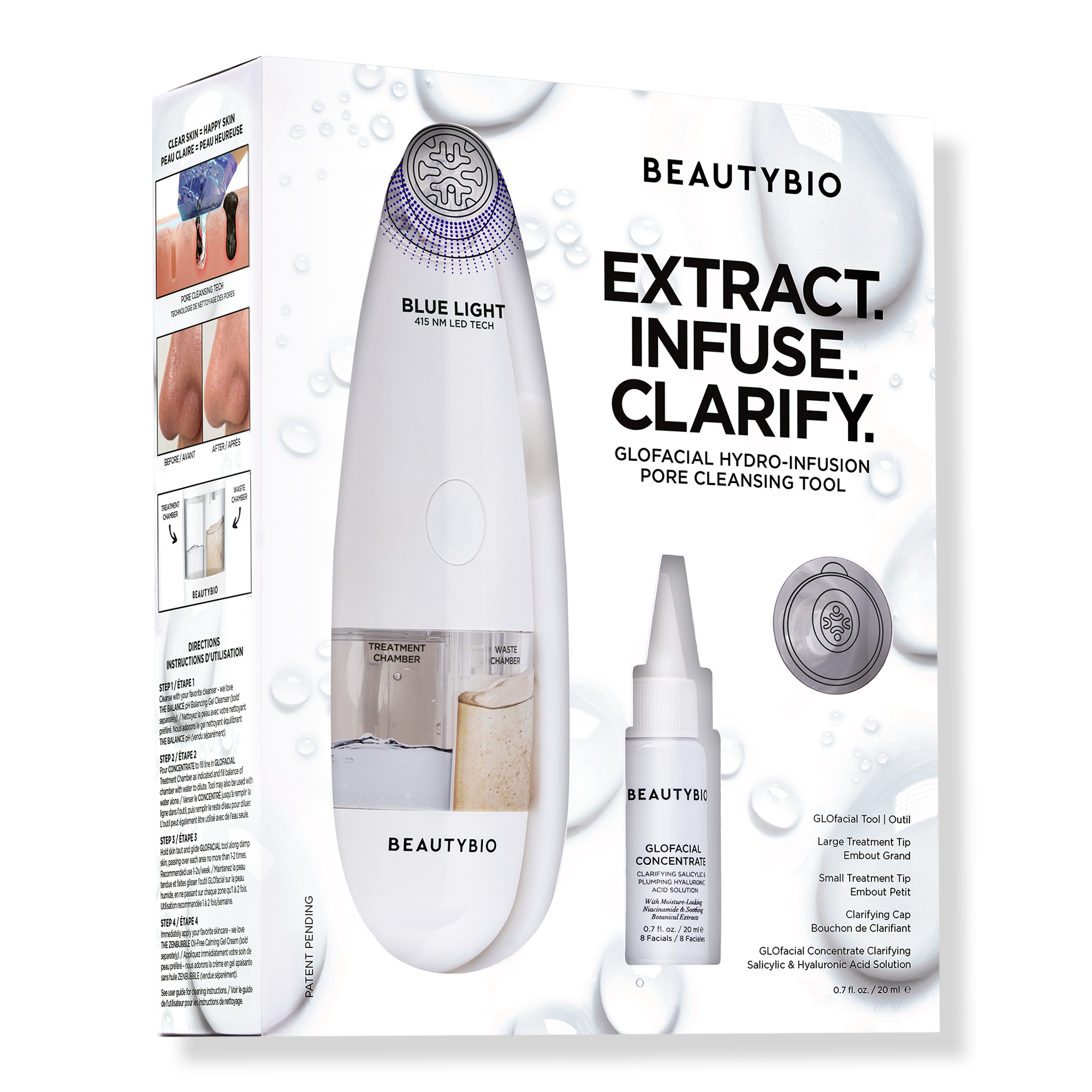 Glofacial Hydro-Infusion Pore Cleansing + Blue Led Clarifying Tool