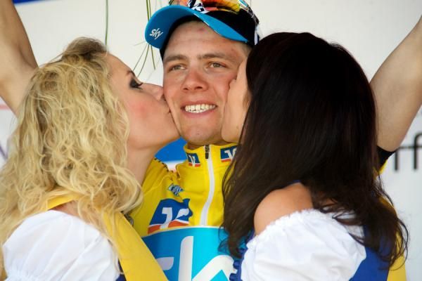 Boasson Hagen was awarded the first yellow jersey of the Rundfahrt, and his first victory since his recovery from injury.