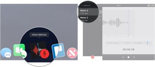 Open Voice Memos, click voice memo