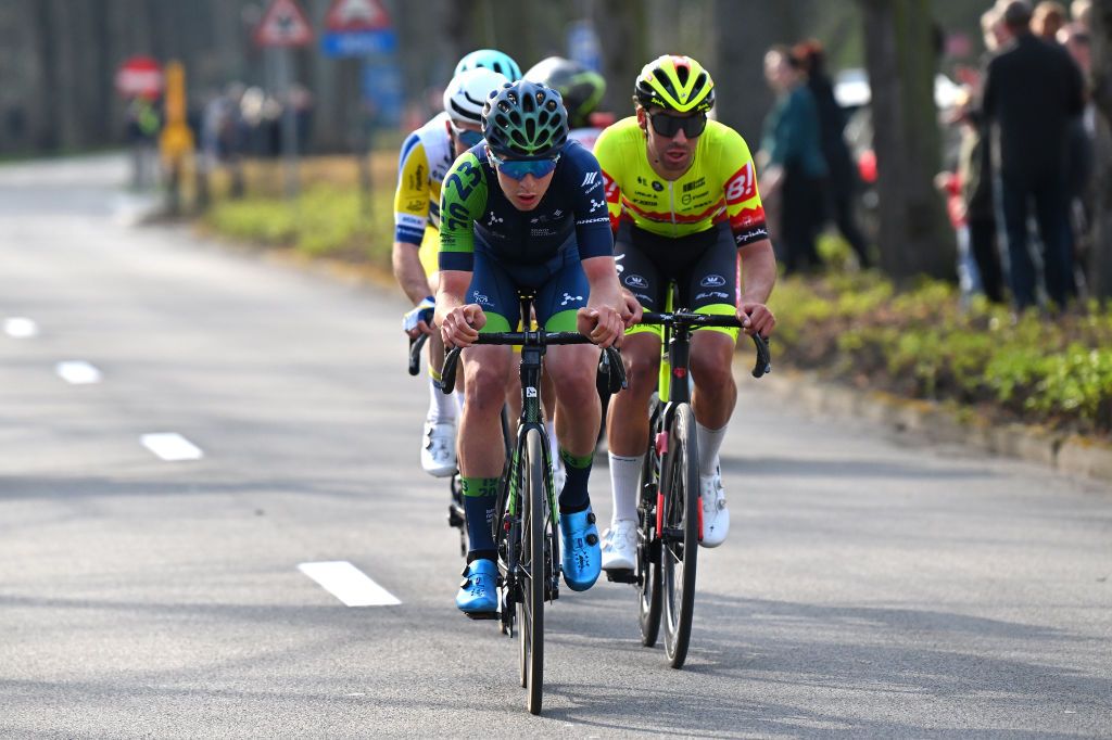SCHOTEN BELGIUM APRIL 05 Filippo Ridolfo of Italy and Team Novo Nordisk competes in the breakaway during the 111th Scheldeprijs 2023 Mens Elite a 2053km one day race from Terneuzen to Schoten on April 05 2023 in Schoten Belgium Photo by Luc ClaessenGetty Images