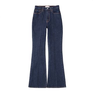 abercrombie flared dark blue jeans