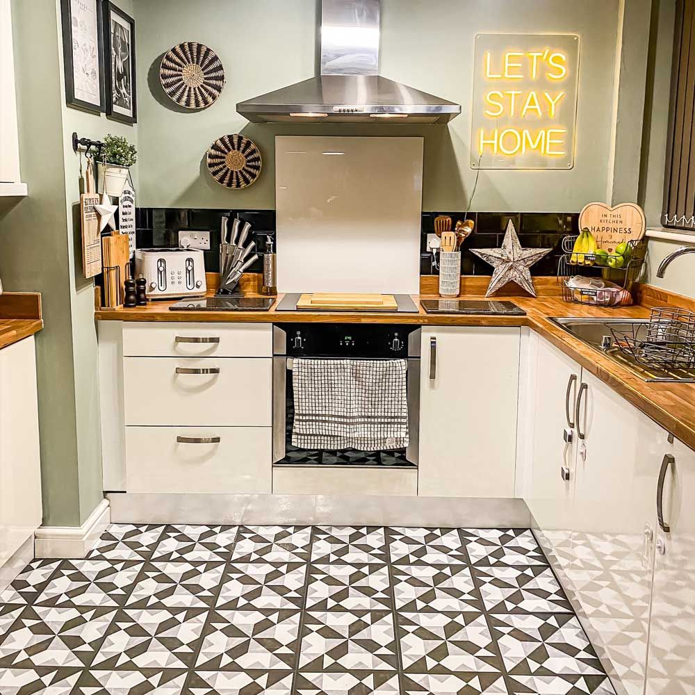 DIYer shares Home Bargains kitchen tiles makeover which cost £16 Ideal Home