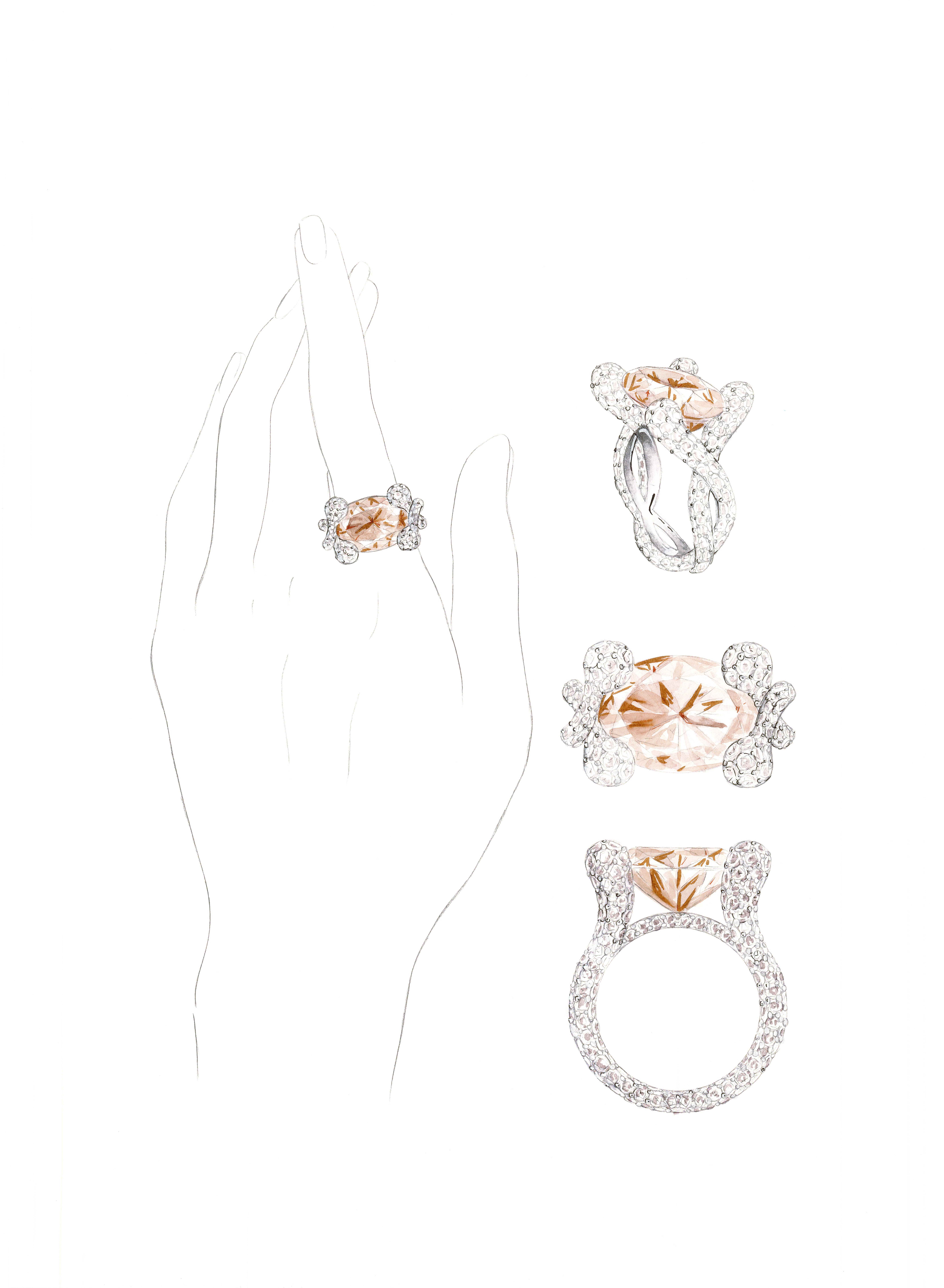 close-up of Kate Hudson's Emily P Wheeler ring at the 2026 Actor Awards