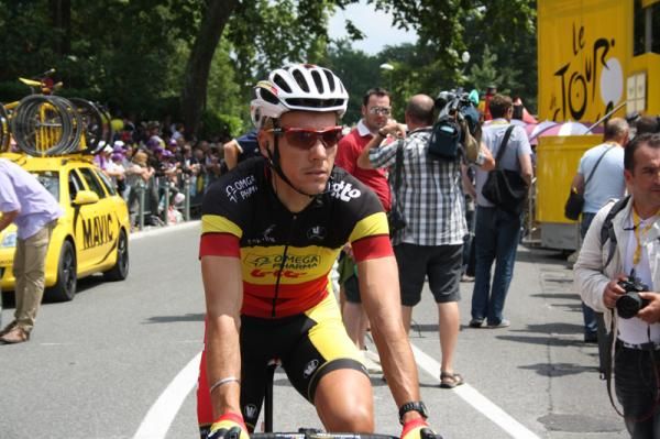 Gilbert (Omega Pharma Lotto) was one of the last riders to appear