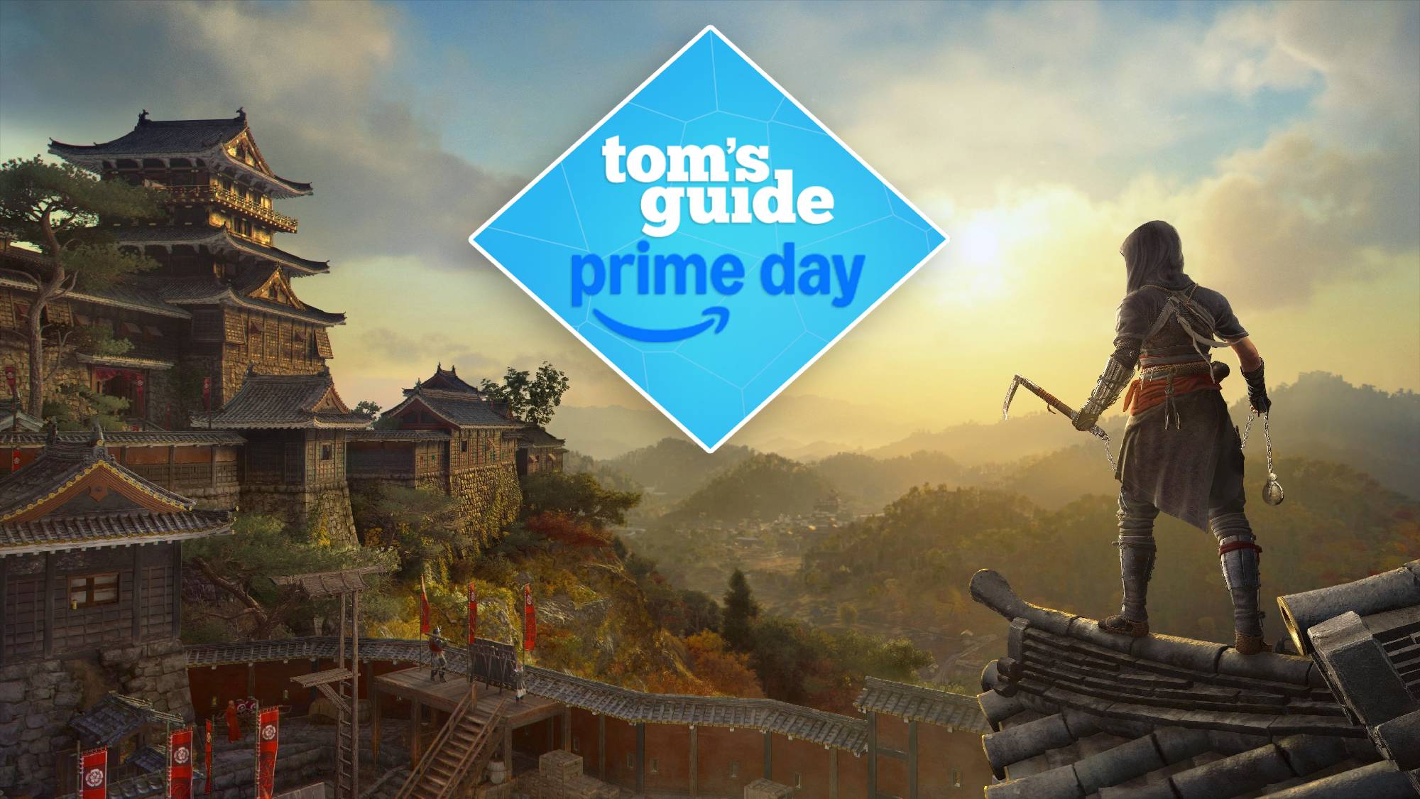 Assassin's Creed Shadows screenshot with a Tom's Guide Prime Day deals tag