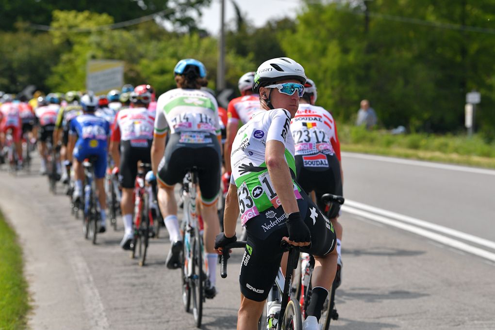 Enrico Gasparotto waits for assistance during stage 10 at the Giro