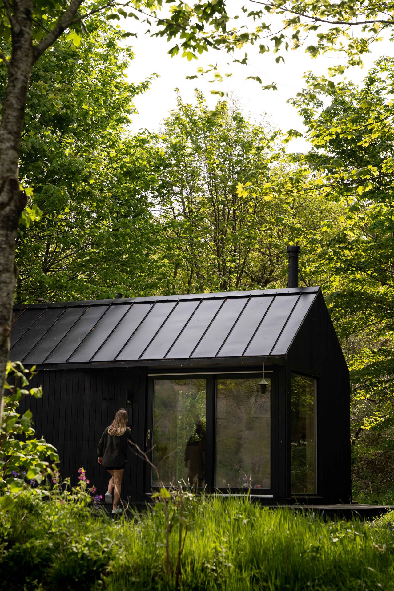 Scandi-inspired cabin in a woodland setting