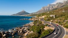 Cars drive on the Garden Route in South Africa