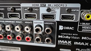 Denon AVR-X4800 connections close up