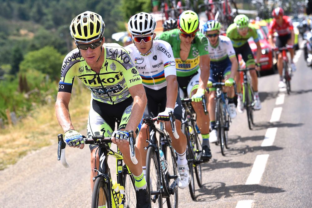 Michael Rogers leads the breakaway.