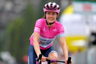 PRATO NEVOSO ITALY JULY 03 Ruth Winder of United States and Team Trek Segafredo Pink Leader Jersey at arrival during the 32nd Giro dItalia Internazionale Femminile 2021 Stage 2 a 1001km stage from Boves to Prato Nevoso Colle del Prel 1607m GiroDonne UCIWWT on July 03 2021 in Prato Nevoso Italy Photo by Luc ClaessenGetty Images