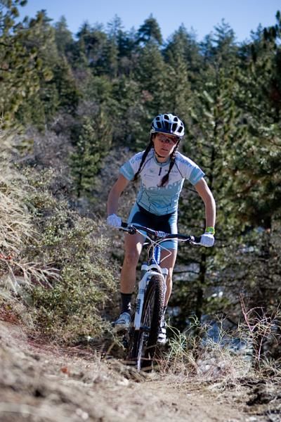 Kelli Emmett (Giant Factory Team) does some early season riding in California.