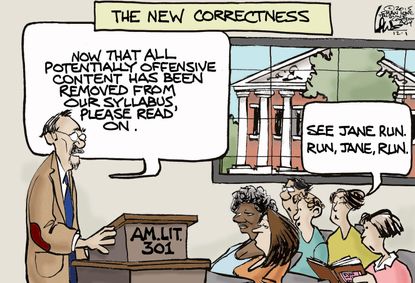 Editorial cartoon U.S. Colleges Political Correctness Censorship