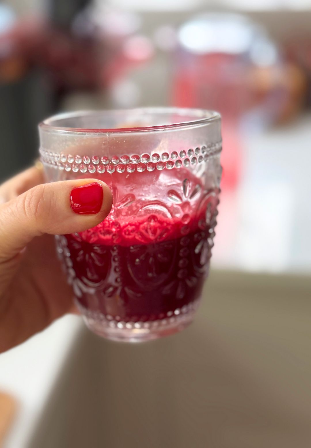 Anna Barrter drinking ABC juice every day