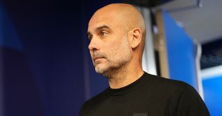 Manchester City manager Pep Guardiola arrives at the stadium prior to the UEFA Champions League 2022/23 final match between FC Internazionale and Manchester City FC at Atatuerk Olympic Stadium on June 10, 2023 in Istanbul, Turkey.