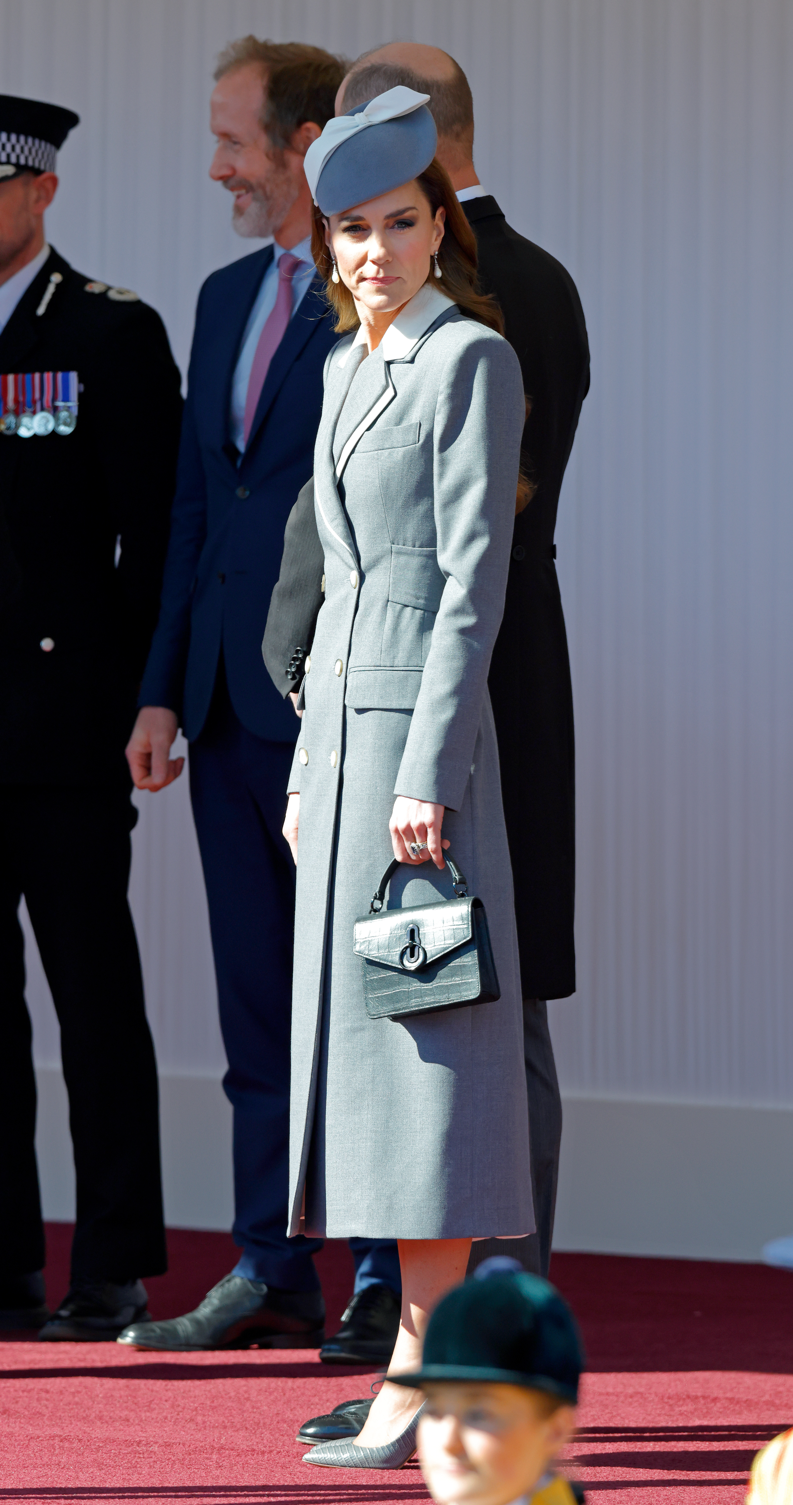 Catherine, Princess of Wales attends the formal welcome, at the Royal Dais, Datchet Road, for The President of the Federal Republic of Nigeria, Bola Tinubu and First Lady Oluremi Tinubu on day one of their State Visit to the United Kingdom on March 18, 2026 in Windsor,