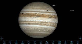 Jupiter's four Galilean moons frequently cast their dark round shadows on the planet. Your astronomy app or online resources can tell you when to look for them. On rare occasions two, or even three, shadows cross at the same time, such as this event on May 18. Europa's shadow (at right) will start to transit about 10:15 pm EDT. Io's shadow will join it for 47 minutes starting at 11:53 pm. Only a very large telescope will show the moons themselves.