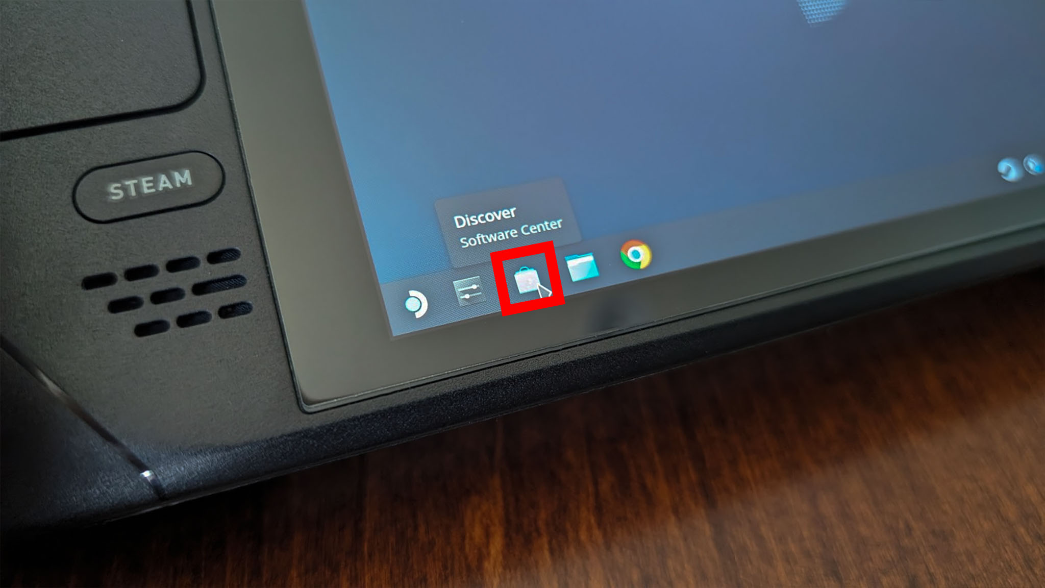 Google on Steam Deck: Discover app.