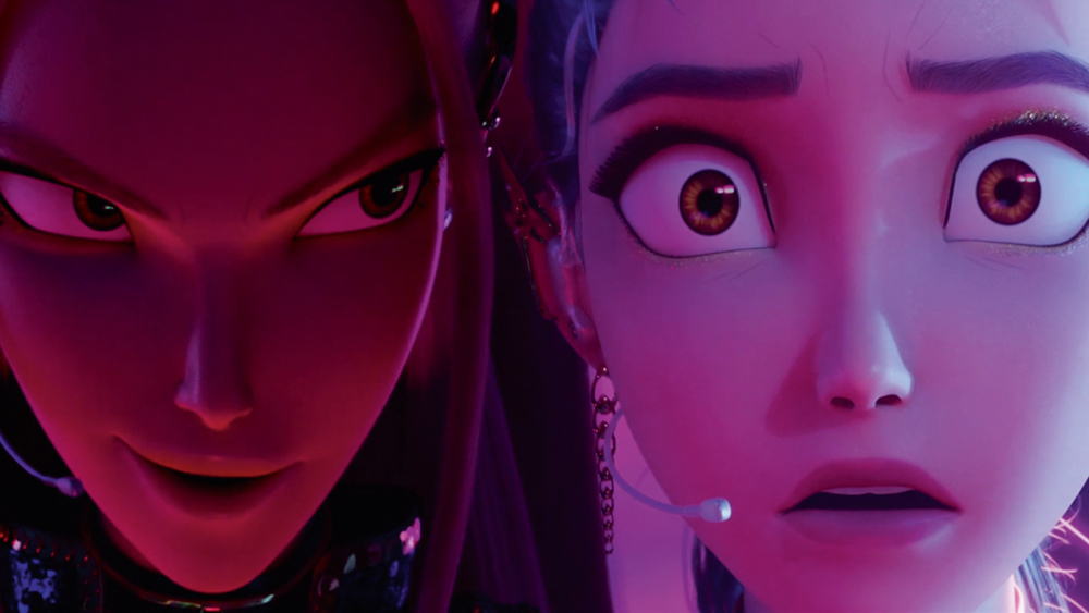 Close up of characters from KPop Demon Hunters