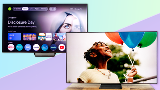 The Hisense U7SG in a side-by-side composite with the TCL QM7L