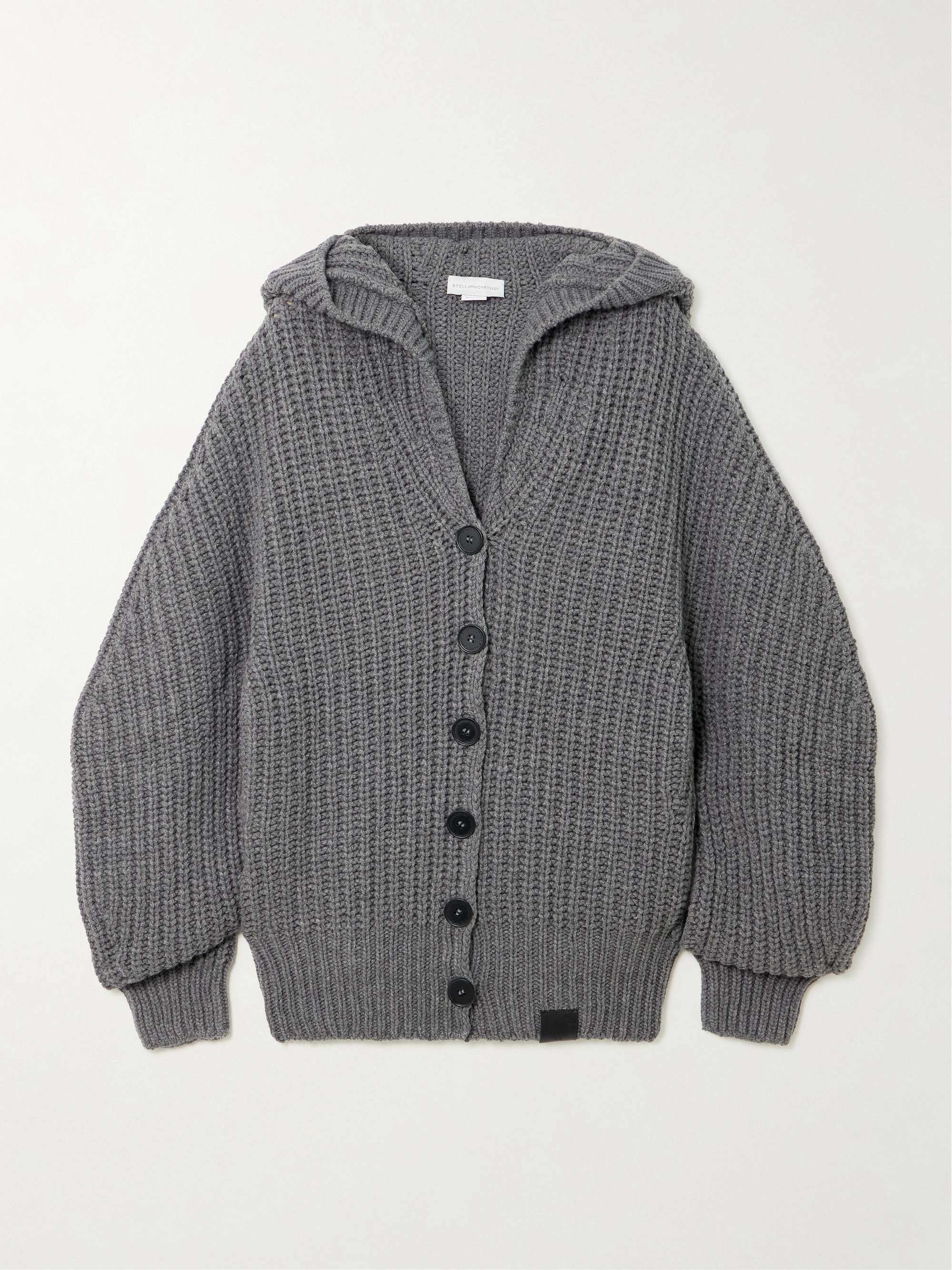 Hooded Ribbed Recycled-Cashmere and Wool-Blend Cardigan