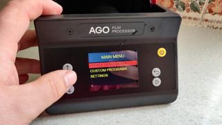 Ago film processor on a kitchen countertop