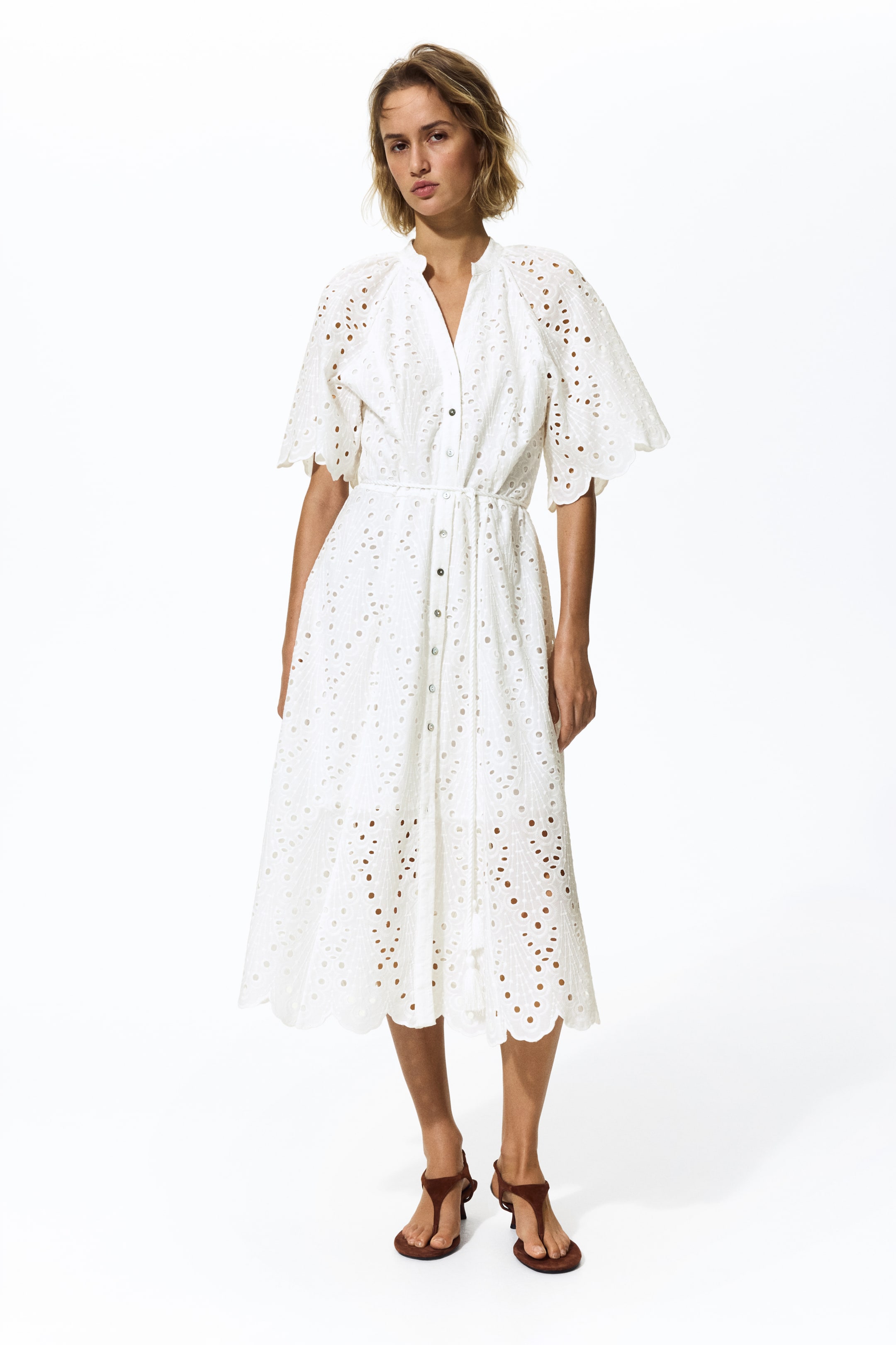 Broderie Anglaise Shirt Dress