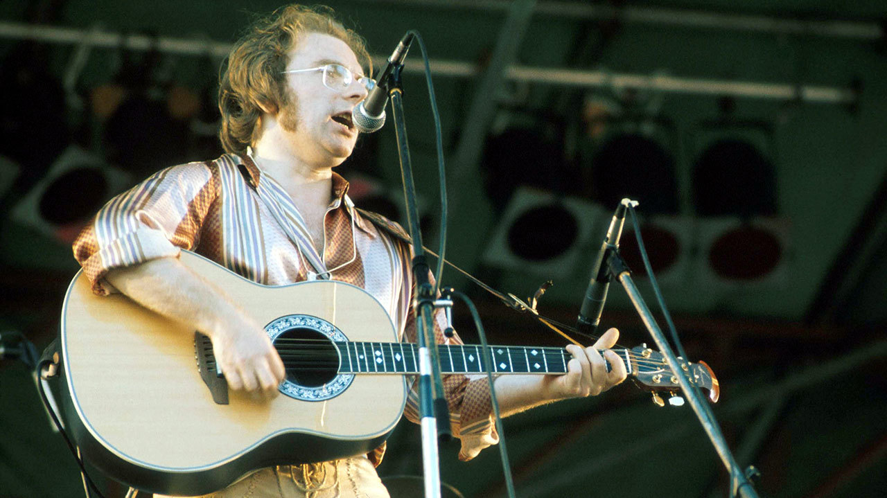 A photograph of Van Morrison at Knebworth, 1974