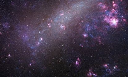 The Large Magellanic Cloud (LMC) galaxy, used as a sort of tape measure by astronomers.